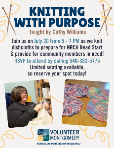 July Cathy Williams Knitting Event Flyer Evening Event Flyer for July